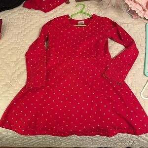 Hanna Andersson red dress with gold dots